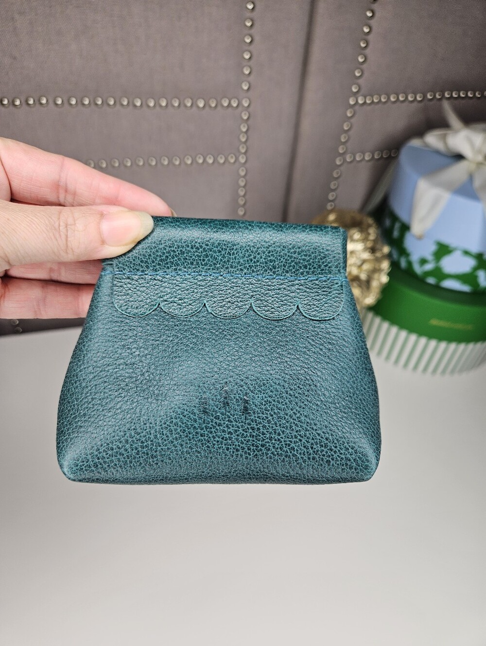 Portland Leather Goods Seaglass Teal Penny Pouch